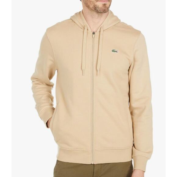 Lacoste Men's Full Zip Fleece Sweatshirt Naturel Clair 3XL - Picture 1 of 2